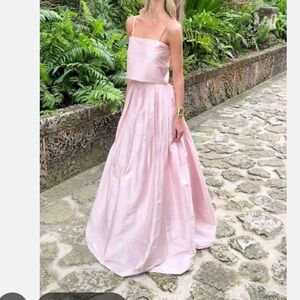 Elegant Pink Satin Ball Skirt - Women's Formal Skirt